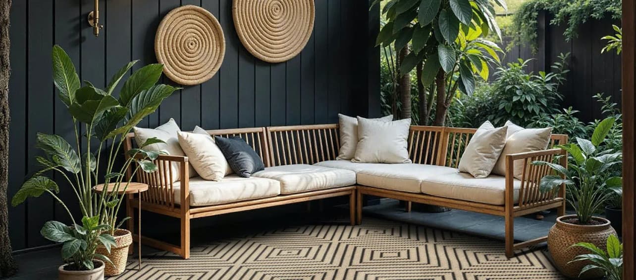 5 alfombras de exterior para darle un aire Boho chic a tu terraza