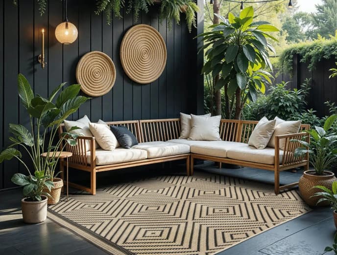 5 alfombras de exterior para darle un aire Boho chic a tu terraza